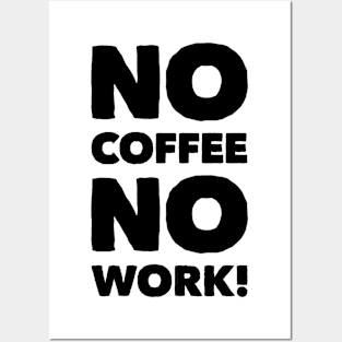 No Coffee No Work! Apparel Posters and Art